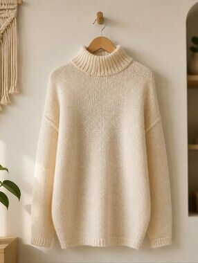 Cozy Cream Turtleneck Sweater Tunic